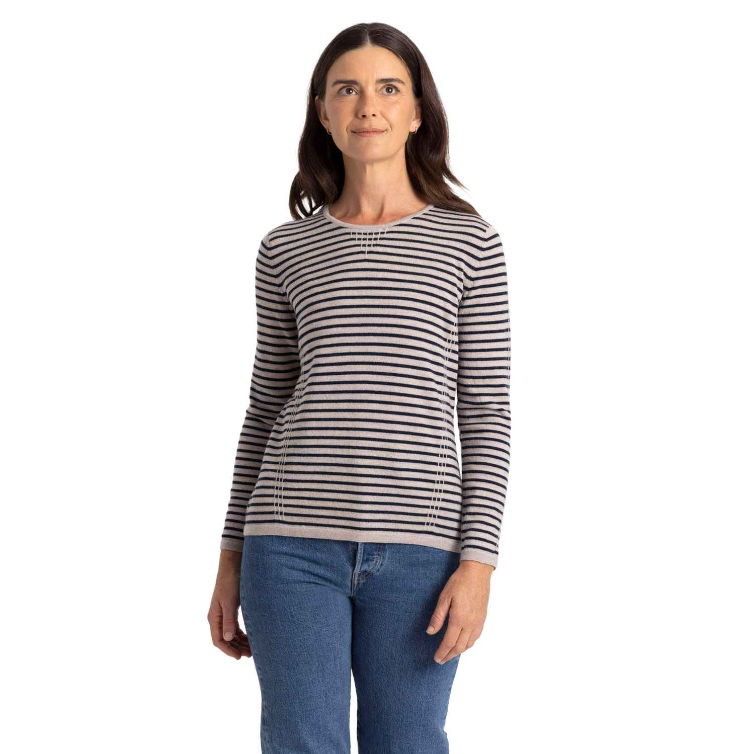Royal Merino Tuck Stitch Stripe Jumper